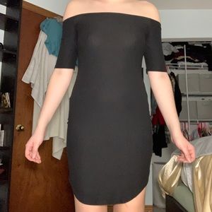 off the should form fitting LBD
